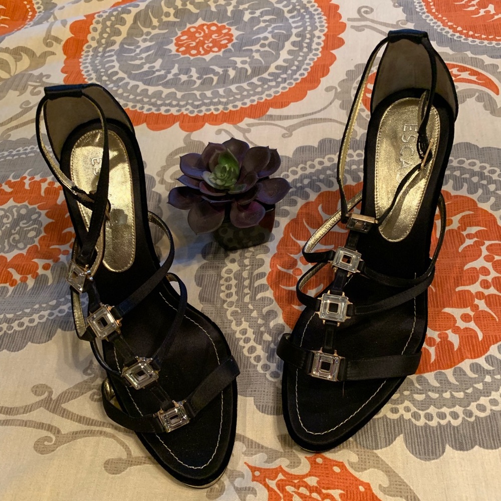 Escada black studded heels